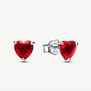 Pandora Red Heart Stud Earrings